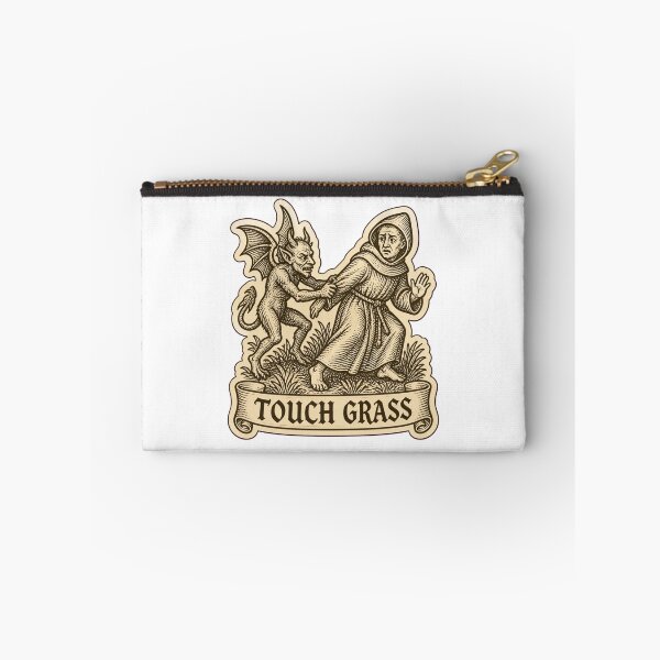 Item preview, Touch Grass Medieval Woodcut Meme | Funny Medieval Art Demon Monk Humor designed and sold by StickyGuys.