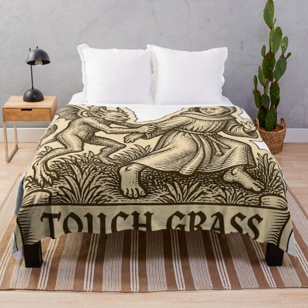 Item preview, Touch Grass Medieval Woodcut Meme | Funny Medieval Art Demon Monk Humor designed and sold by StickyGuys.