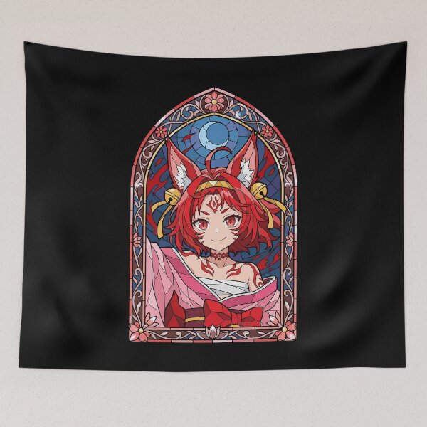 Item preview, Izuna Hatsuse No Game No Life Red Fox Moonlit Stained Glass designed and sold by mildaclairmo.