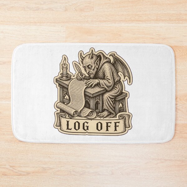 Item preview, Log Off Medieval Woodcut Scribe Demon | Funny Medieval Art Burnout Humor designed and sold by StickyGuys.