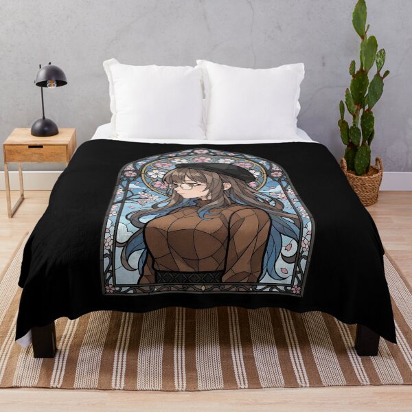Item preview, Rio Futaba Bunny Girl Senpai Spring Blossom Stained Glass Portrait designed and sold by mildaclairmo.