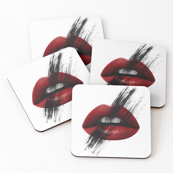 Item preview, Red Lips Brush Stroke Art designed and sold by tmoca.