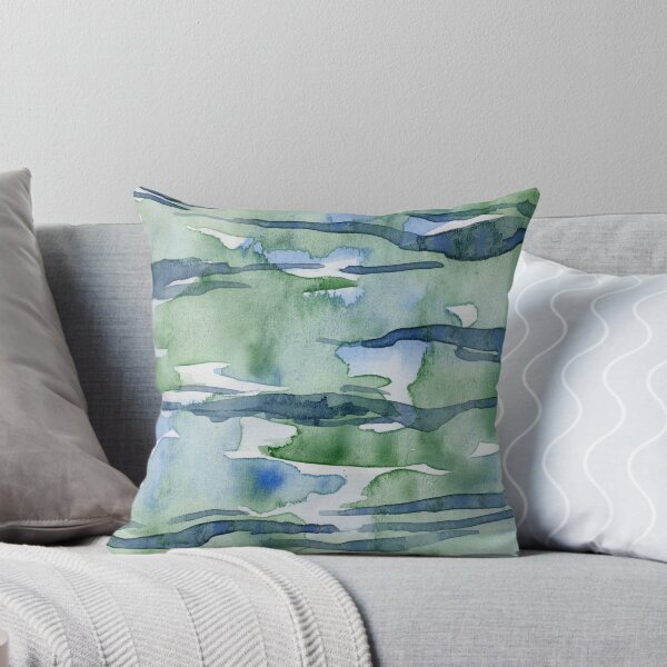 Item preview, Green Water Reflections | Abstract Watercolor designed and sold by DzinkaDreamArt.