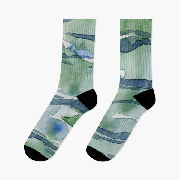 Item preview, Green Water Reflections | Abstract Watercolor designed and sold by DzinkaDreamArt.
