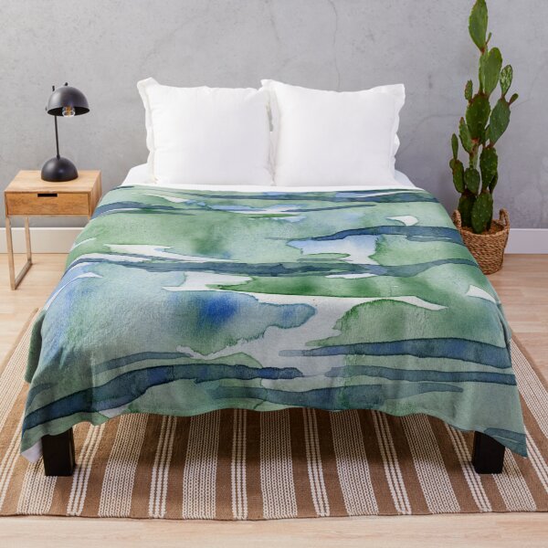 Item preview, Green Water Reflections | Abstract Watercolor designed and sold by DzinkaDreamArt.