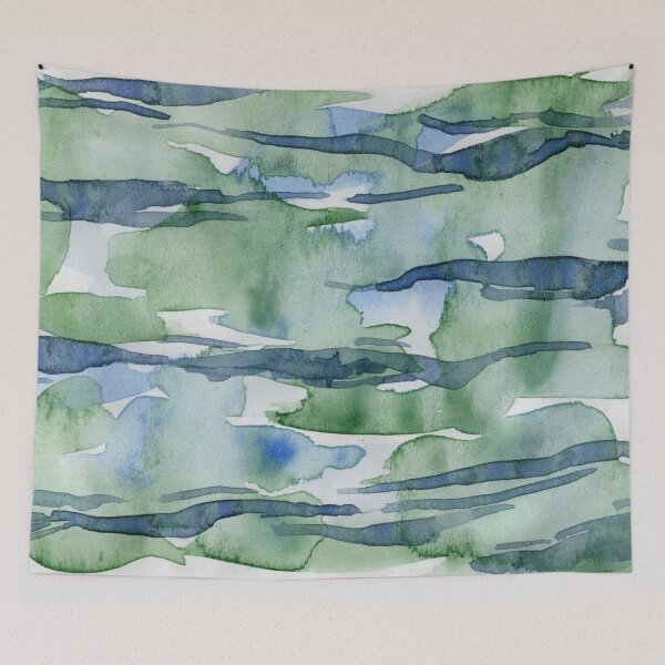 Item preview, Green Water Reflections | Abstract Watercolor designed and sold by DzinkaDreamArt.