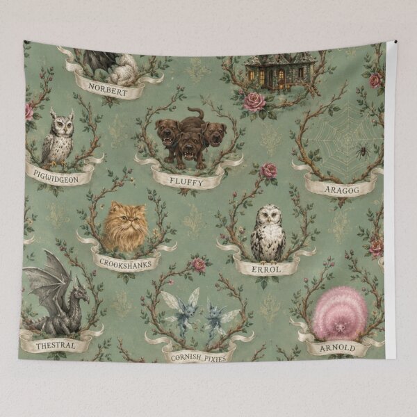 Item preview, Magical creatures wallpaper  designed and sold by Weird & wonderful .