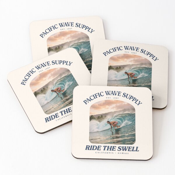 Item preview, Vintage Surf Sunset – Pacific Wave Supply | Retro surfer ocean design designed and sold by CHROMA NOIR.