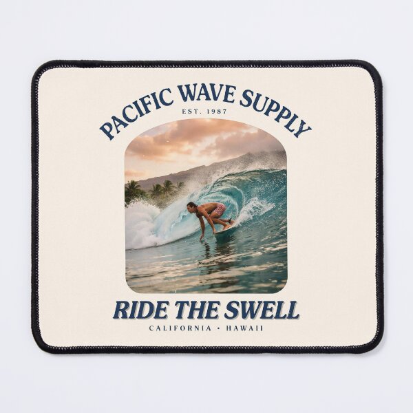 Item preview, Vintage Surf Sunset – Pacific Wave Supply | Retro surfer ocean design designed and sold by CHROMA NOIR.
