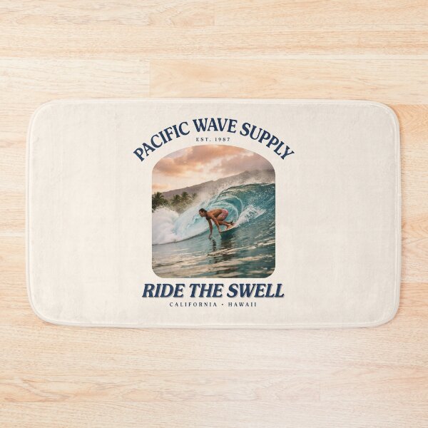 Item preview, Vintage Surf Sunset – Pacific Wave Supply | Retro surfer ocean design designed and sold by CHROMA NOIR.
