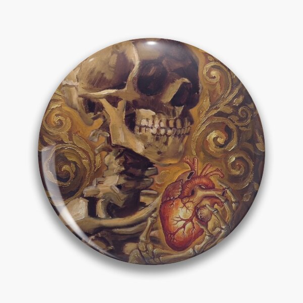 Item preview, Anatomy of the Soul - Skull with Heart in Oil Painting Style designed and sold by Purpleclomb.