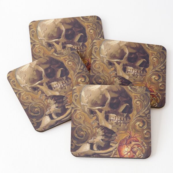 Item preview, Anatomy of the Soul - Skull with Heart in Oil Painting Style designed and sold by Purpleclomb.