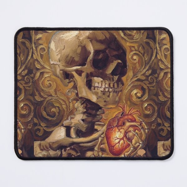 Item preview, Anatomy of the Soul - Skull with Heart in Oil Painting Style designed and sold by Purpleclomb.