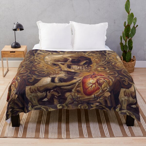 Item preview, Anatomy of the Soul - Skull with Heart in Oil Painting Style designed and sold by Purpleclomb.