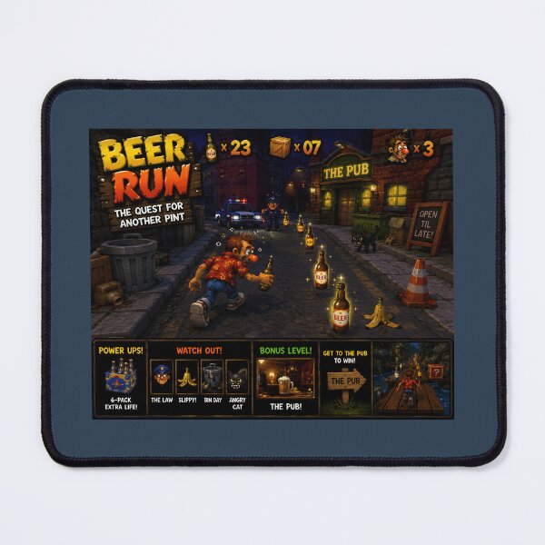 Item preview, Beer Run Retro Arcade Pub Gaming Funny Design designed and sold by Hornace88studio.