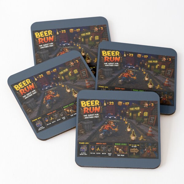 Item preview, Beer Run Retro Arcade Pub Gaming Funny Design designed and sold by Hornace88studio.
