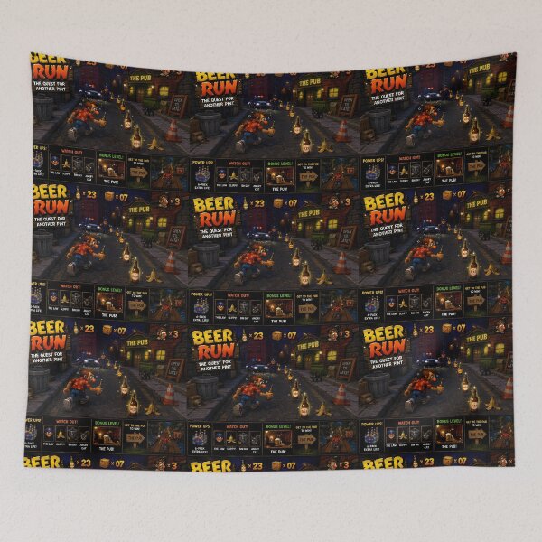 Item preview, Beer Run Retro Arcade Pub Gaming Funny Design designed and sold by Hornace88studio.