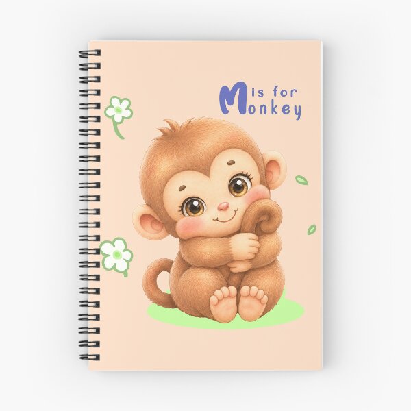 Item preview, M is for Monkey – Adorable Animal ABC Letter Design for Little Girls & Kids || Preschool Shirts designed and sold by SassiBermark.