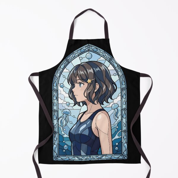 Item preview, Tomoe Koga Bunny Girl Senpai Aquatic Blue Stained Glass Portrait designed and sold by mildaclairmo.
