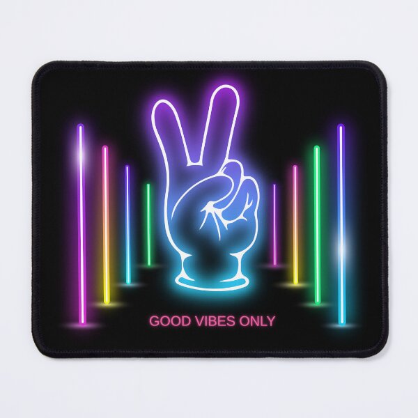 Item preview, Good Vibes Only Neon Peace Sign Retro Rave Art designed and sold by rich-moda.