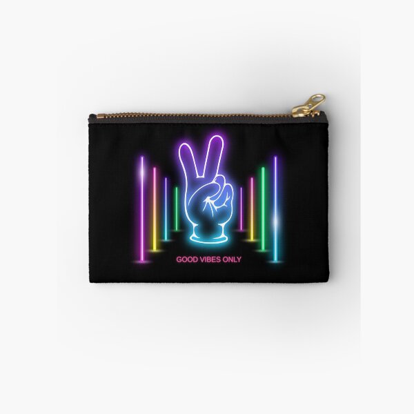 Item preview, Good Vibes Only Neon Peace Sign Retro Rave Art designed and sold by rich-moda.