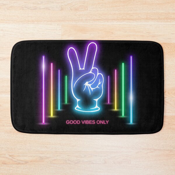 Item preview, Good Vibes Only Neon Peace Sign Retro Rave Art designed and sold by rich-moda.