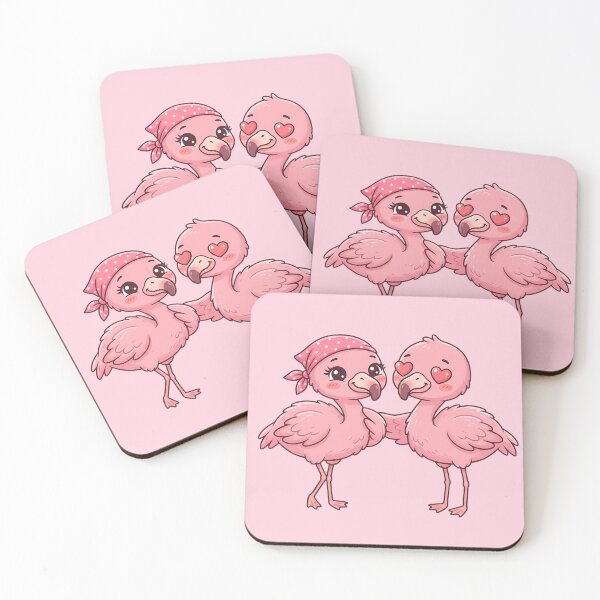 Item preview, Lindo amor de pareja de flamencos kawaii designed and sold by jo-e-basta.