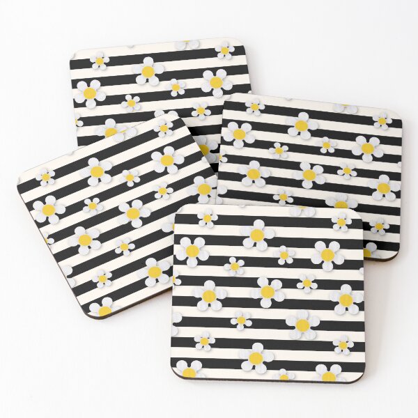 Item preview, Black & White Striped Daisy designed and sold by BLindleyDesigns.