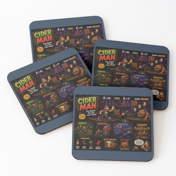 Item preview, Cider Man Retro Arcade Gaming Funny Cider Design designed and sold by Hornace88studio.