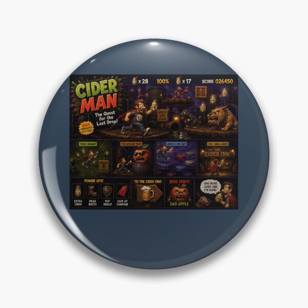 Item preview, Cider Man Retro Arcade Gaming Funny Cider Design designed and sold by Hornace88studio.