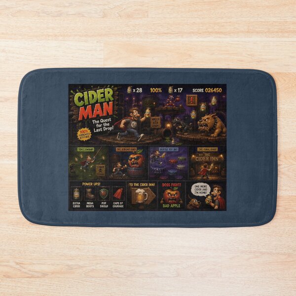 Item preview, Cider Man Retro Arcade Gaming Funny Cider Design designed and sold by Hornace88studio.