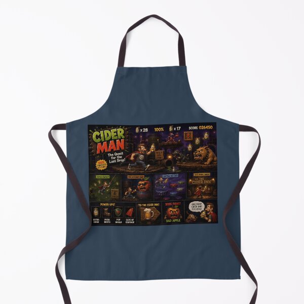 Item preview, Cider Man Retro Arcade Gaming Funny Cider Design designed and sold by Hornace88studio.