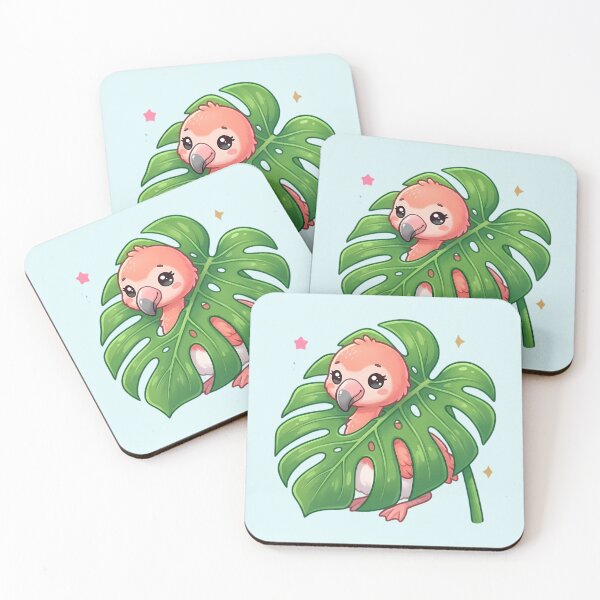 Item preview, Kawaii Flamingo Playing Hide and Seek designed and sold by jo-e-basta.