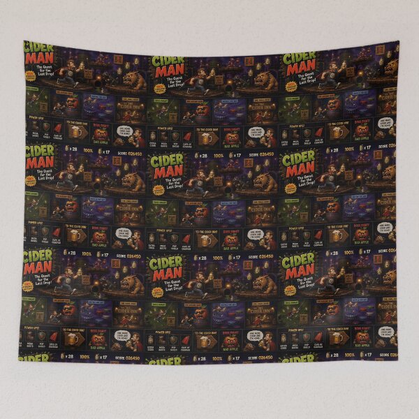 Item preview, Cider Man Retro Arcade Gaming Funny Cider Design designed and sold by Hornace88studio.