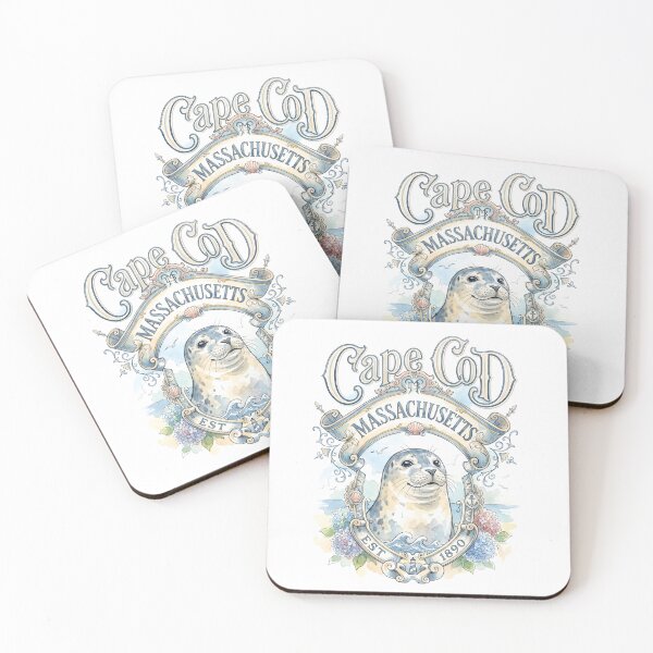 Item preview, Cape Cod Massachusetts Harbor Seal Vintage Emblem designed and sold by castillomiami.