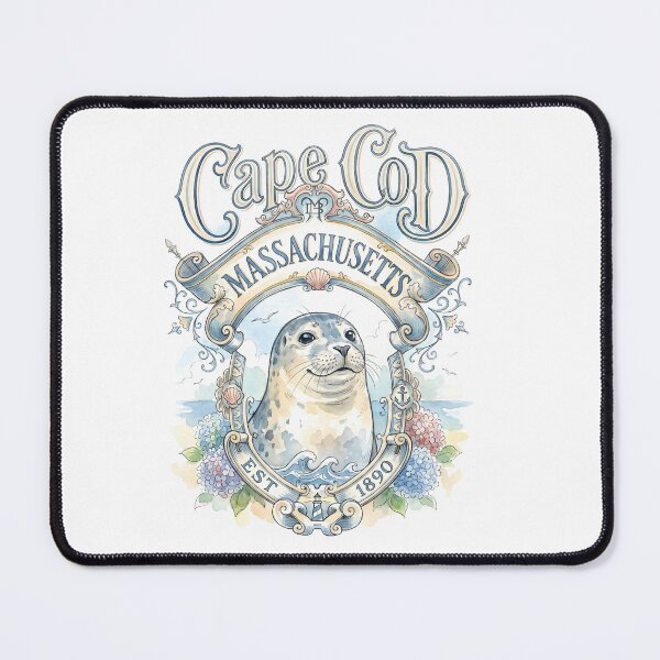Item preview, Cape Cod Massachusetts Harbor Seal Vintage Emblem designed and sold by castillomiami.