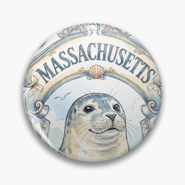 Item preview, Cape Cod Massachusetts Harbor Seal Vintage Emblem designed and sold by castillomiami.