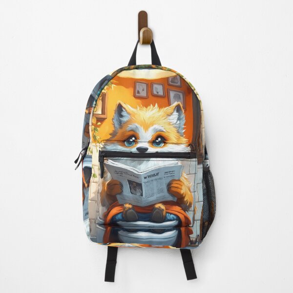 Item preview, Wolf Newspaper Bathroom Kawaii Foxlike Cozy Orange Reader designed and sold by mildaclairmo.