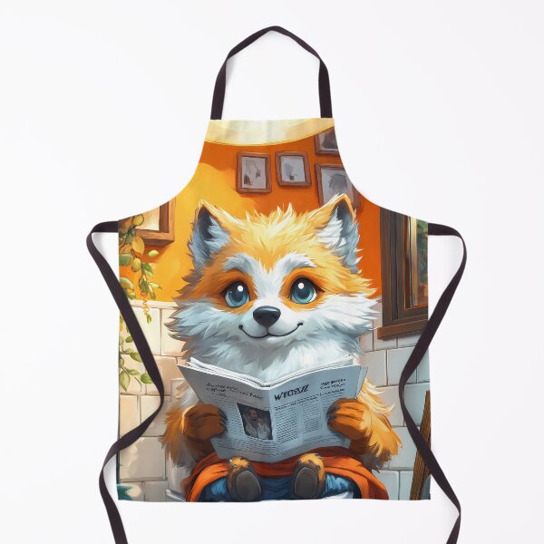 Item preview, Wolf Newspaper Bathroom Kawaii Foxlike Cozy Orange Reader designed and sold by mildaclairmo.
