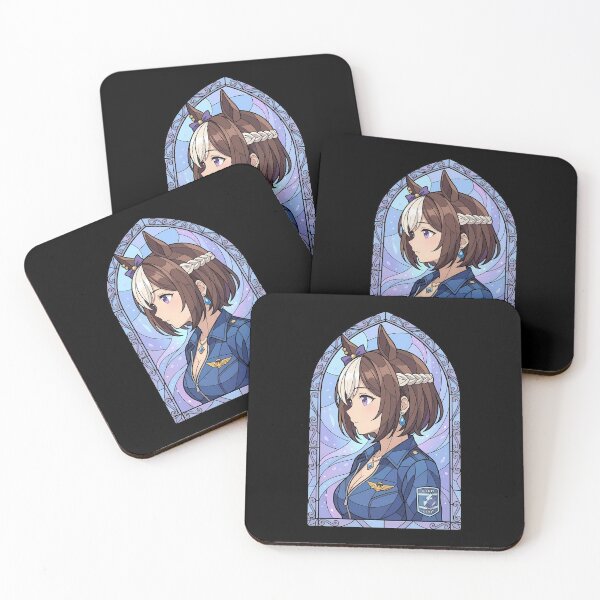 Item preview, Special Week Uma Musume Elegant Blue Stained Glass Portrait designed and sold by mildaclairmo.
