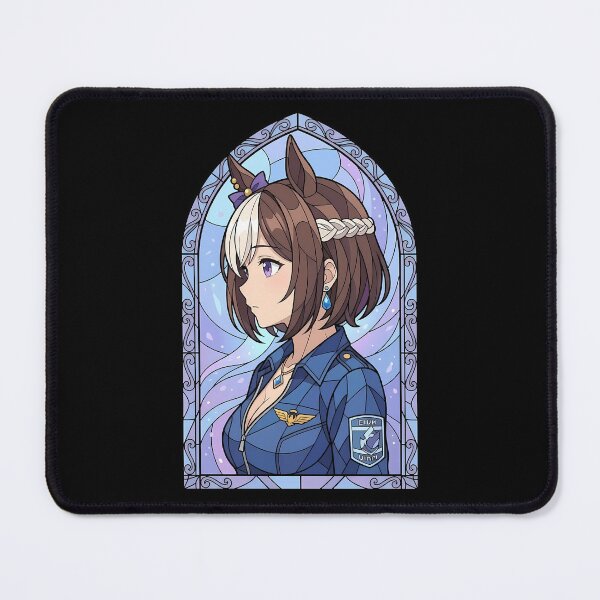 Item preview, Special Week Uma Musume Elegant Blue Stained Glass Portrait designed and sold by mildaclairmo.