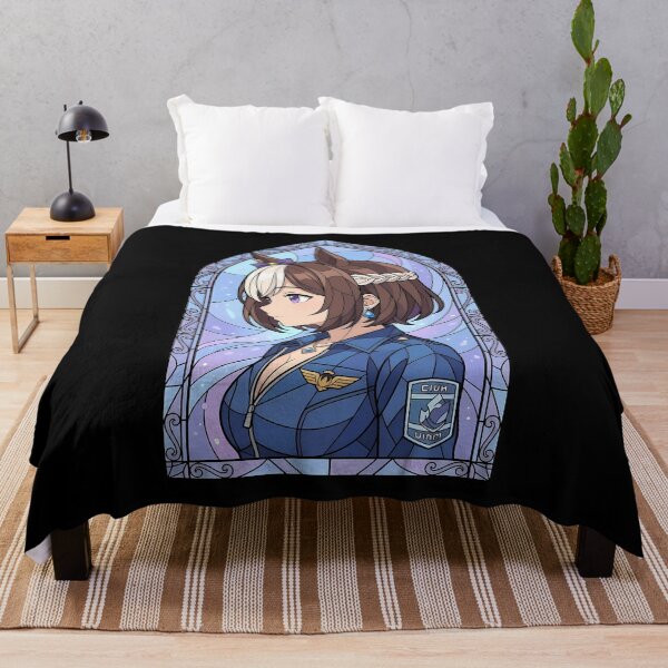 Item preview, Special Week Uma Musume Elegant Blue Stained Glass Portrait designed and sold by mildaclairmo.