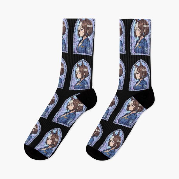 Item preview, Special Week Uma Musume Elegant Blue Stained Glass Portrait designed and sold by mildaclairmo.