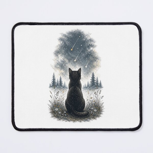 Item preview, Black Cat Stargazer, Shooting Stars. designed and sold by T shirts Collective.