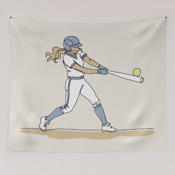 Item preview, Softball One Line Drawing designed and sold by MaddiLoppnow.