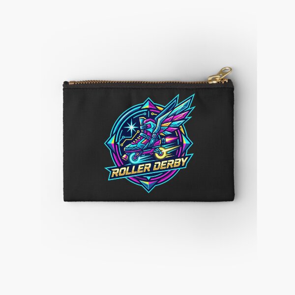 Item preview, Roller Derby Neon Cyberpunk Rocket Roller Skate Winged Crest designed and sold by KiwiRider.