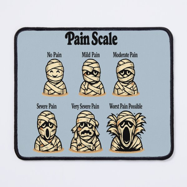 Item preview, Halloween Mummy Pain Scale for Nurses designed and sold by POD DYNASTY | Original Print On Demand T-Shirt Graphics.