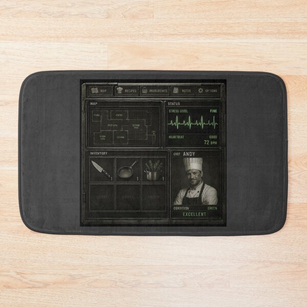 Item preview, Chef Survival Inventory Retro Gaming Kitchen Cooking Humour designed and sold by Hornace88studio.