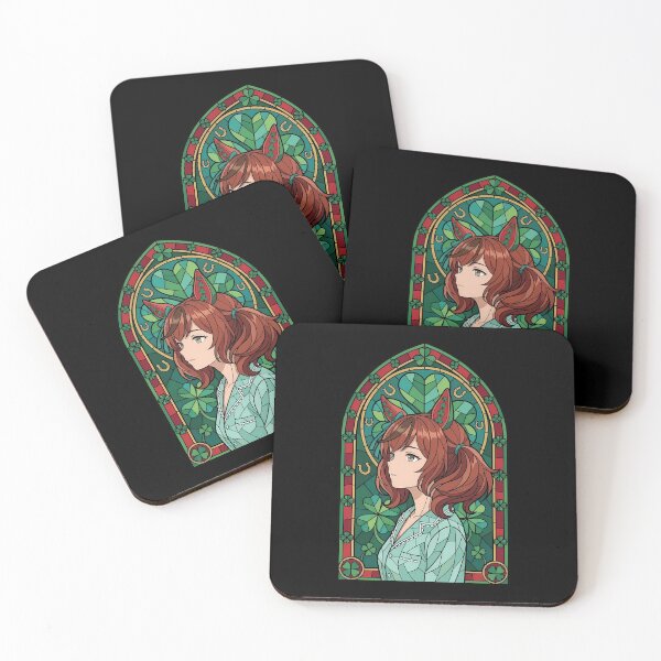 Item preview, Nice Nature Uma Musume Lucky Clover Stained Glass Portrait designed and sold by mildaclairmo.