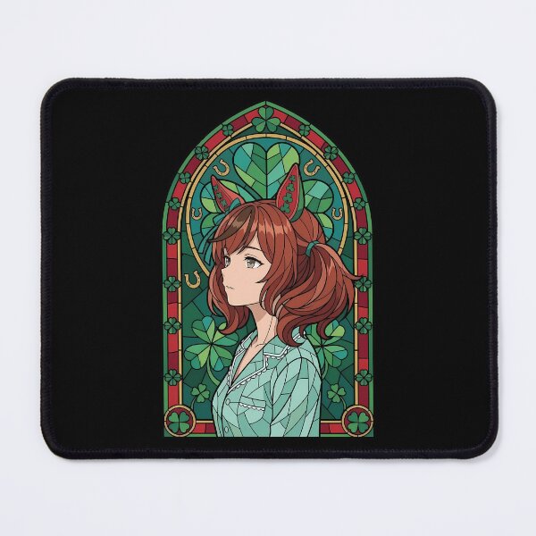 Item preview, Nice Nature Uma Musume Lucky Clover Stained Glass Portrait designed and sold by mildaclairmo.